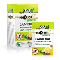 Салфетки влажные с эфирным маслом от комаров 10шт NAT001