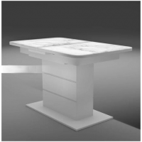 Кухонный стол Шамбор (белый глянец) 1240*750/300 (ручной механизм) форма 2 (стекло сырое), Н092 Кухонный стол Шамбор (белый глянец) 1240*750/300 (ручной механизм) форма 2 (стекло сырое), Н092