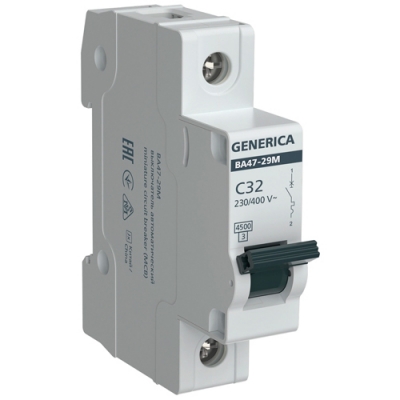 Автоматический выключатель ВА47-29М 1P 32А 4,5кА C GENERICA