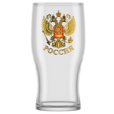 Бокал для пива 500мл. 2шт. арт.305/2-Д "Герб России"