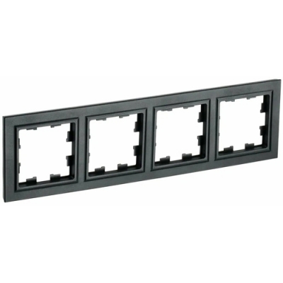 BRITE Рамка 4-мест. РУ-4-Бр хром/черн. IEK BR-M42-12-2-K23