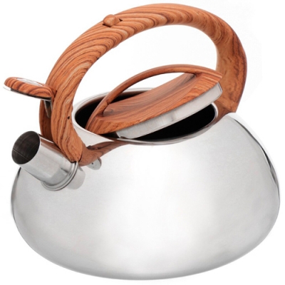 Чайник нержавеющая сталь, 3 л, со свистком, зеркальный, ручка бакелитовая в цвет дерева, Daniks, инд Чайник нержавеющая сталь, 3 л, со свистком, зеркальный, ручка бакелитовая в цвет дерева, Daniks, инд