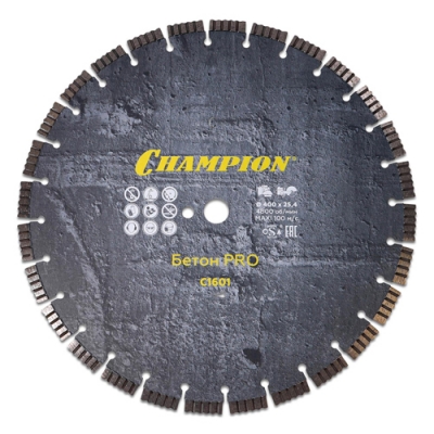 Диск алмазный CHAMPION бетон PRO 400/25,4/12 Concrete Crunch (железобетон, старый бетон) С1601