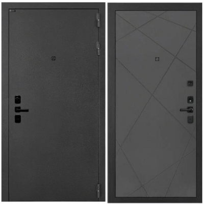 Дверь мет. 7 см Гарда Серебро Ясень графит эмаль 860 правая (Россия)