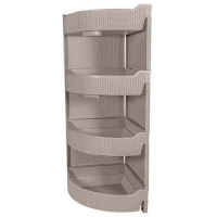 Этажерка универсальная "Wenge" угловая 4-секционная, 325х325х865мм (серый) 3081