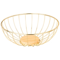 Фруктовница agness металлическая цвет: gold, 25х9 см 790-362