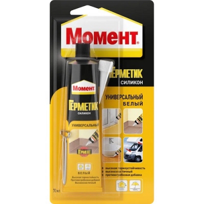 Герметик силиконовый "МОМЕНТ" Универсальный белый 70мл "ХЕНКЕЛЬ" 3002435