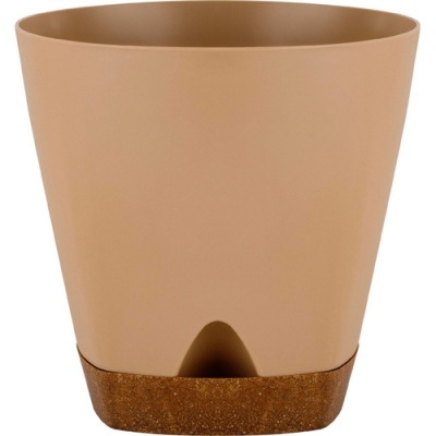 Горшок цветочный InGreen WOOD D110мм 0,65л с прикорневым поливом молочный шоколад/бук IG6098