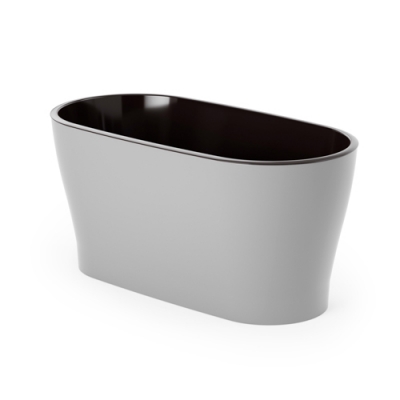 Горшок цветочный "Лея" 4л овальный двойной (с автополивом) (серый) (уп.6) М8591 г.Октябрьский