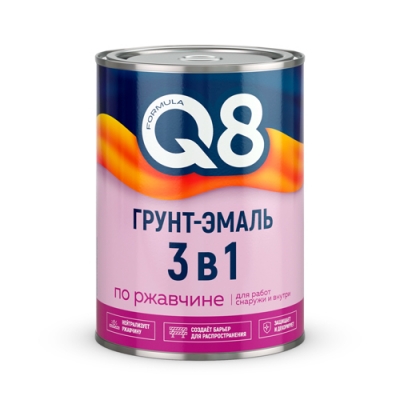 Грунт-эмаль по ржавчине Formula Q8 графитовый серый RAL 7024 0,8 кг