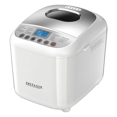 Хлебопечь Delta Lux DE-6000 белый, вес бухан.1000гр, 19 программ