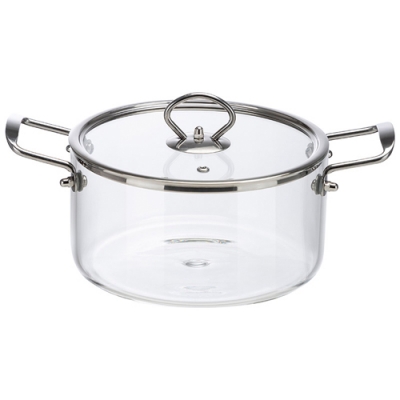 Кастрюля ITALIANO, объем 2,5 л, из жаропрочного боросиликатного стекла с крышкой с пароотводом арт.1