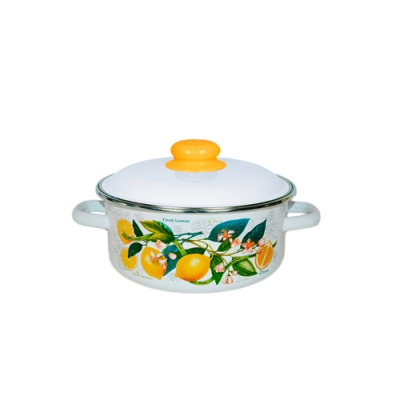 Кастрюля цил. 3л, белосн., Лимоны в цвету, 1RB201M
