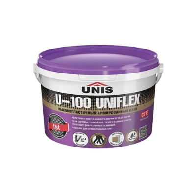 Клей плиточный UNIS U-100 Uniflex высокопластичный , класс C2TE (5кг) банка