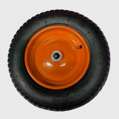 Колесо для тачки строит.(16"*4,00-8 20/95мм) диск сварной,оранжевое АГРО