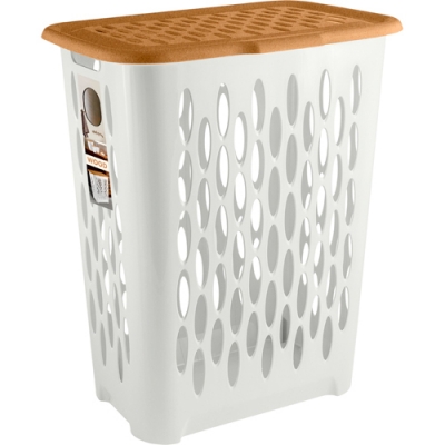 Корзина для белья Keeplex Wood с откидной крышкой 37л 42,2х29х51,5см KL1801
