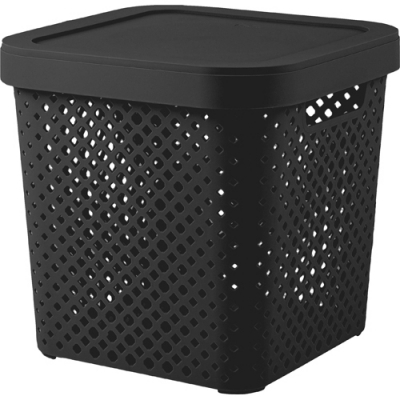 Корзина для хранения с крышкой Plast Team BLACK 20 л PT500811621