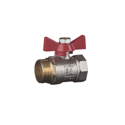 Кран шаровой ОТМО 1 гайка/штуцер латунный бабочка (100 шт.)