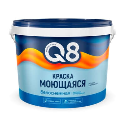 Краска ВД МОЮЩАЯСЯ Formula Q8 белоснежная 4,5 кг
