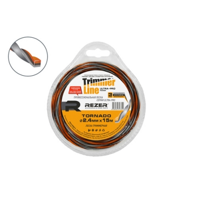 Леска для триммера Rezer Ultra-pro TORNADO 2.40 мм15м Rezer