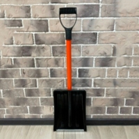 Лопата автомобильная "Авто-Вьюга Стандарт" неразборная 260*350 мм с оц.планкой (черный) г.Павлово