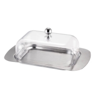 Масленка из нержавеющей стали с акриловой крышкой (R-1700) "МАРУСЯ"