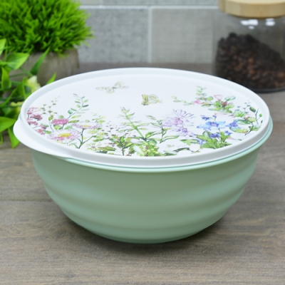 Миска Latina Homver 2,1л с крышкой с декором Цветущий луг 1117