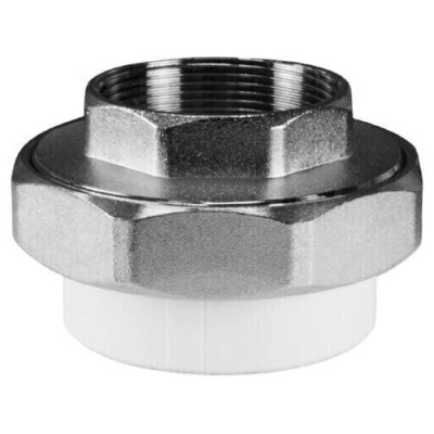 Муфта комб.разъём.(американка) с наружной резьбой 75х2 1/2" (12/1) (Valfex) БЕЛАЯ К