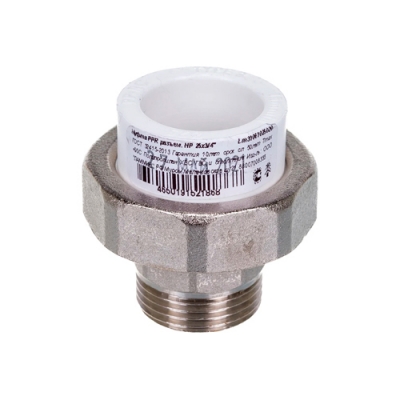 Муфта PPR разъем. НР 25 х 3/4" (Lammin) 120/30 Муфта PPR разъем. НР 25 х 3/4" (Lammin) 120/30