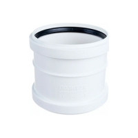 Муфта ремонтная белая из полипропилена 110 мм Политэк для бесшумной внутренней канализации Муфта ремонтная белая из полипропилена 110 мм Политэк для бесшумной внутренней канализации