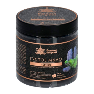 Мыло густое черное, 500 мл, для бани и сауны "Банные штучки" (отгрузка кратно 6 шт.) /6 33673
