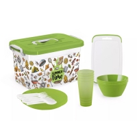 Набор для пикника на 4 персоны в контейнере 6,5л Summer time С8191800 Полимербыт Набор для пикника на 4 персоны в контейнере 6,5л Summer time С8191800 Полимербыт