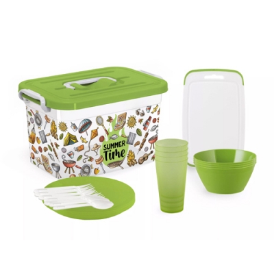 Набор для пикника на 4 персоны в контейнере 6,5л Summer time С8191800 Полимербыт Набор для пикника на 4 персоны в контейнере 6,5л Summer time С8191800 Полимербыт