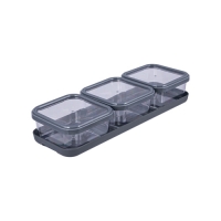 Набор емкостей для сыпучих Cubbo Scandi на подставке 3шт (0,4л) серый С02635 Полимербыт