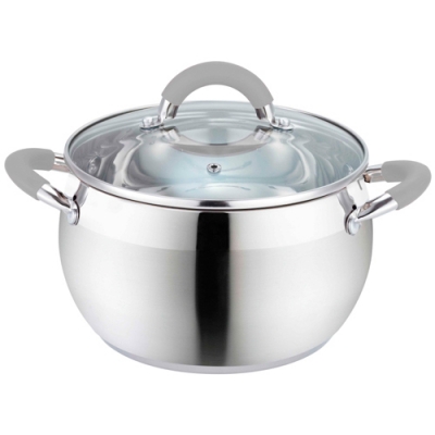 Набор кастрюль из нержавеющей стали серии "Мельба" 2,0; 2,8 и 3,8 литра в цветных коробках MFK21187