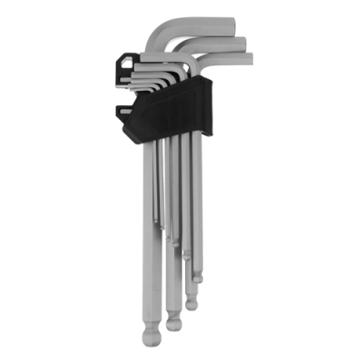 Набор ключей имбусовых, HEX, 2-12 мм, CrV, 9 шт., удлиненные, с шаром// Сибртех арт.123657 Набор ключей имбусовых, HEX, 2-12 мм, CrV, 9 шт., удлиненные, с шаром// Сибртех арт.123657