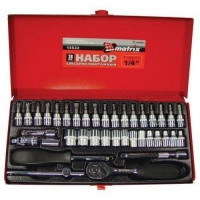 Набор слесарно-монтажный, с квадратом 1/4" 38 предмет MATRIX MASTER 13522