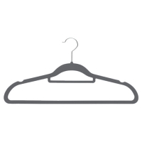 Набор вешалок пластиковых с резиновым покрытием, с секцией для аксессуаров, цвет серый, 5 шт арт.110