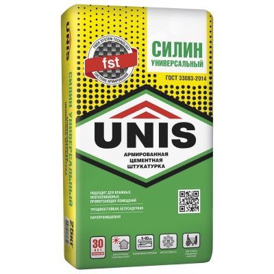 Смесь сухая штукатурная UNIS Силин Универсальный Армированный (5 кг)