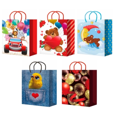 Пакет подарочный 32х45+10см Артпласт ламинированный (XL575-579 Микс) (х10/200) ПБР22514