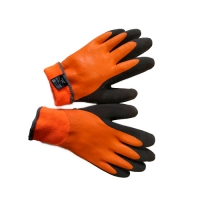 Перчатки зимние термо ПВХ МБС с начесом 1/2 с сухим латекс обл желтые/оранжевые
