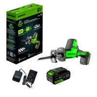 Пила сабельная аккумуляторная Greenworks GPT-CRS-25,б/щет, LED, 1х4Ач,ЗУ,кор (1200507CUB)