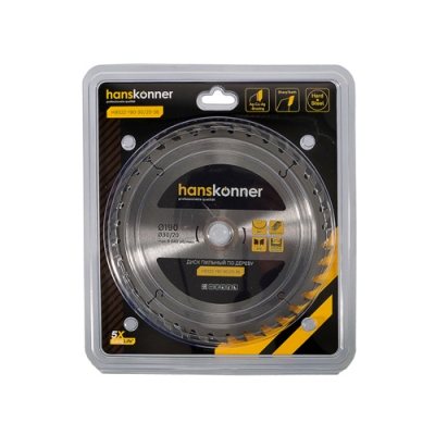Пильный диск по дереву Hanskonner 190x30мм, 36 зубьев H9022-190-30/20-36