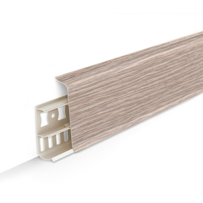 Плинтус напольный с кабель-каналами 70мм 2,2м "Деконика" 229 Дуб латте