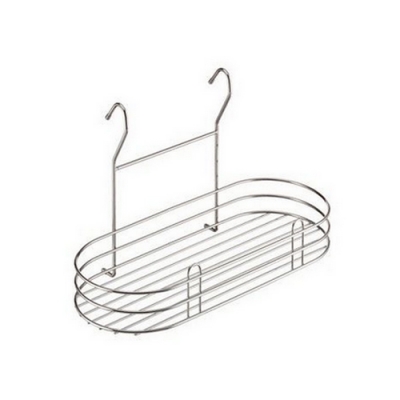 Полка на рейлинг овальная 1-ярусная 400х160х260 мм (г.Орел) хром поддон не нужен