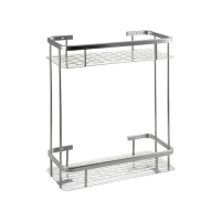 Полочка прямоугольная, двойная, алюминиевая, с литым дном 32 см САНАКС 75067 Полочка прямоугольная, двойная, алюминиевая, с литым дном 32 см САНАКС 75067