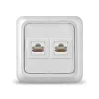 Розетка компьютерная двухместная "UNIVersal" серия "Олимп",о/у, 1А, RJ45, белая (еврослот) (HU2120) Розетка компьютерная двухместная "UNIVersal" серия "Олимп",о/у, 1А, RJ45, белая (еврослот) (HU2120)