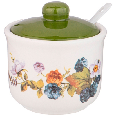 Сахарница с ложкой agness "Урожай" 10*9 см 300 мл 358-2087