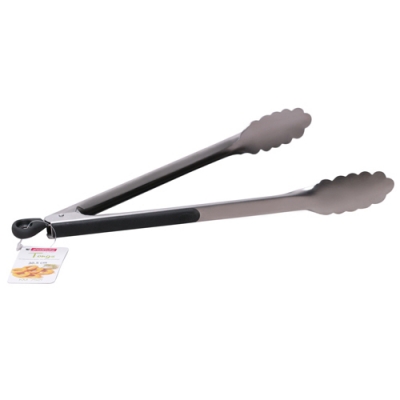 Щипцы 30.5см из нержавеющей стали с силиконовыми вставками на ручках (7521) Щипцы 30.5см из нержавеющей стали с силиконовыми вставками на ручках (7521)