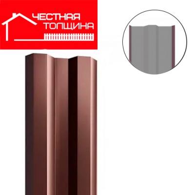 Штакетник ПРЯМОЙ Честная толщина Шоколад 8017 длина 1,5м, ширина 80 мм г.Пенза (Кармет)